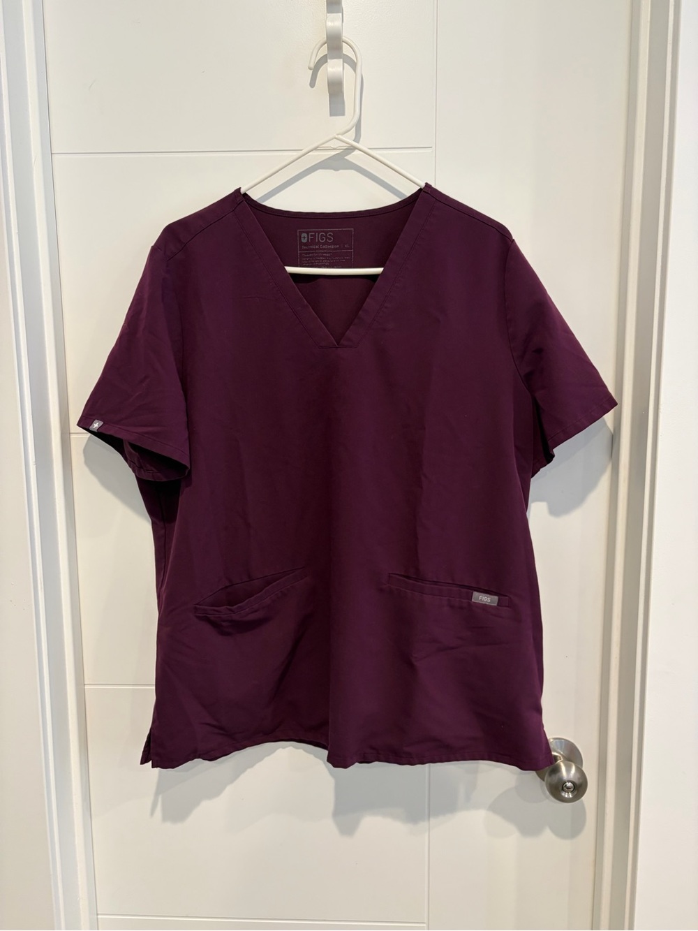 Figs Casma Scrub Top Deep Purple
